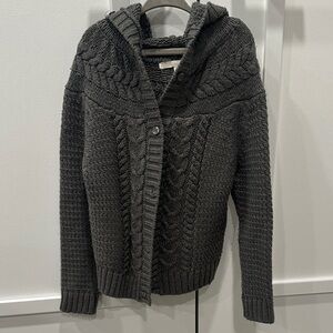 Cozy Charcoal Cable Knit Kids Hoodie